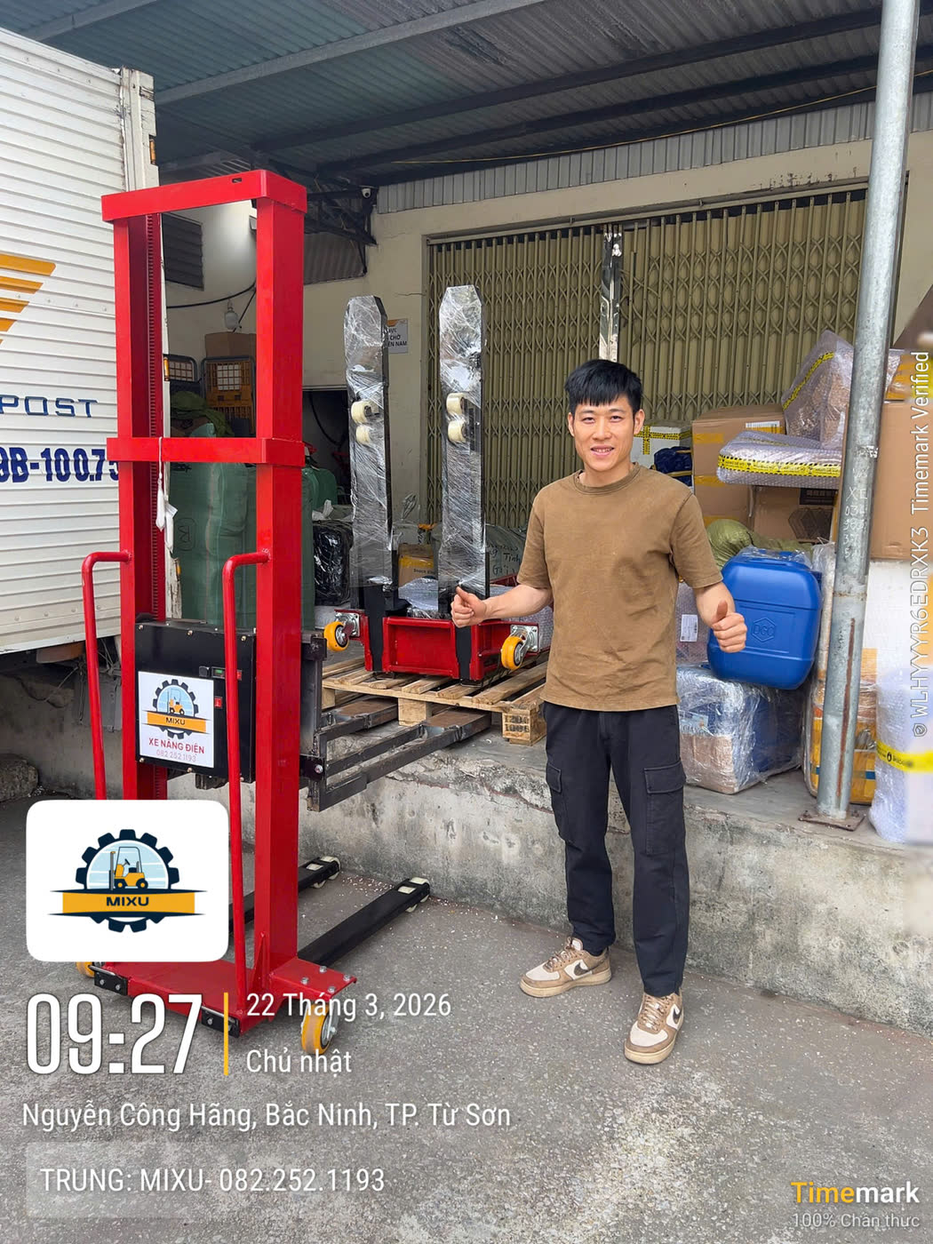 Bàn giao xe nâng MIXU tại kho chuyển phát Từ Sơn, Bắc Ninh